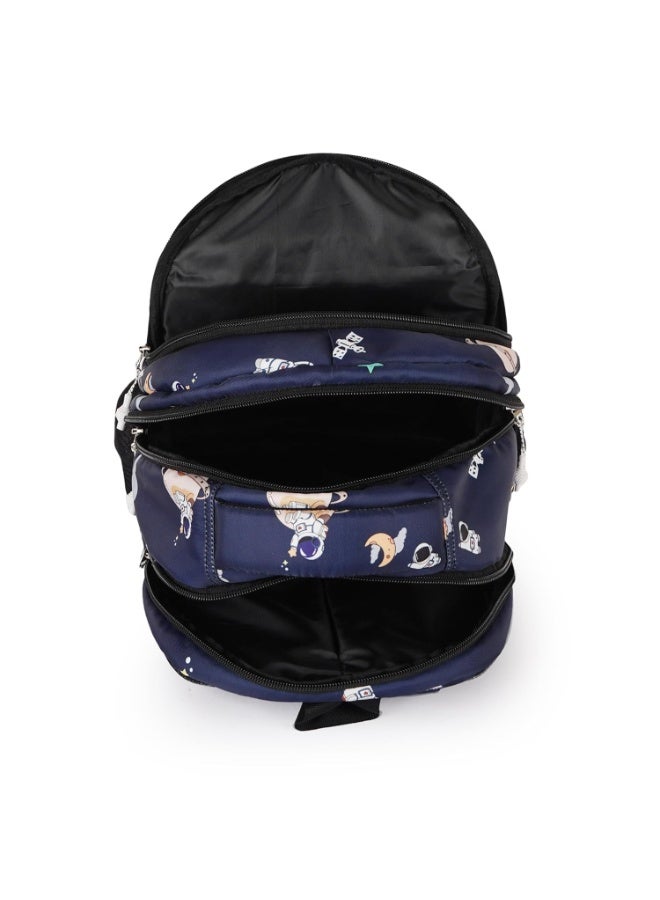 هاف مون Half Moon Kids School Bag | 25L Space-Dino-Rocket Themed Backpack for Boys & Girls | Pre Nursery to Class 2 | Ideal for School, Travel & Picnic (2-8 Years) (Navy) - Image 5