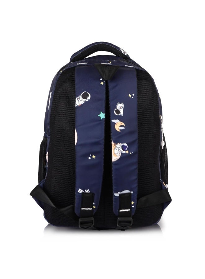 هاف مون Half Moon Kids School Bag | 25L Space-Dino-Rocket Themed Backpack for Boys & Girls | Pre Nursery to Class 2 | Ideal for School, Travel & Picnic (2-8 Years) (Navy) - Image 4