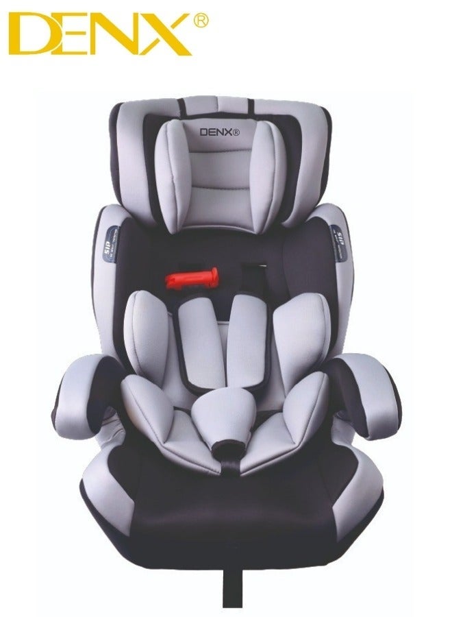 Denx Comfortable Baby Car Seat, for Children from 9 Months to 12 Years with Multiple Reclining Positions, Adjustable Headrest Height, Certified Travel Baby Car Seat for Toddlers, Grey/Black - Image 2