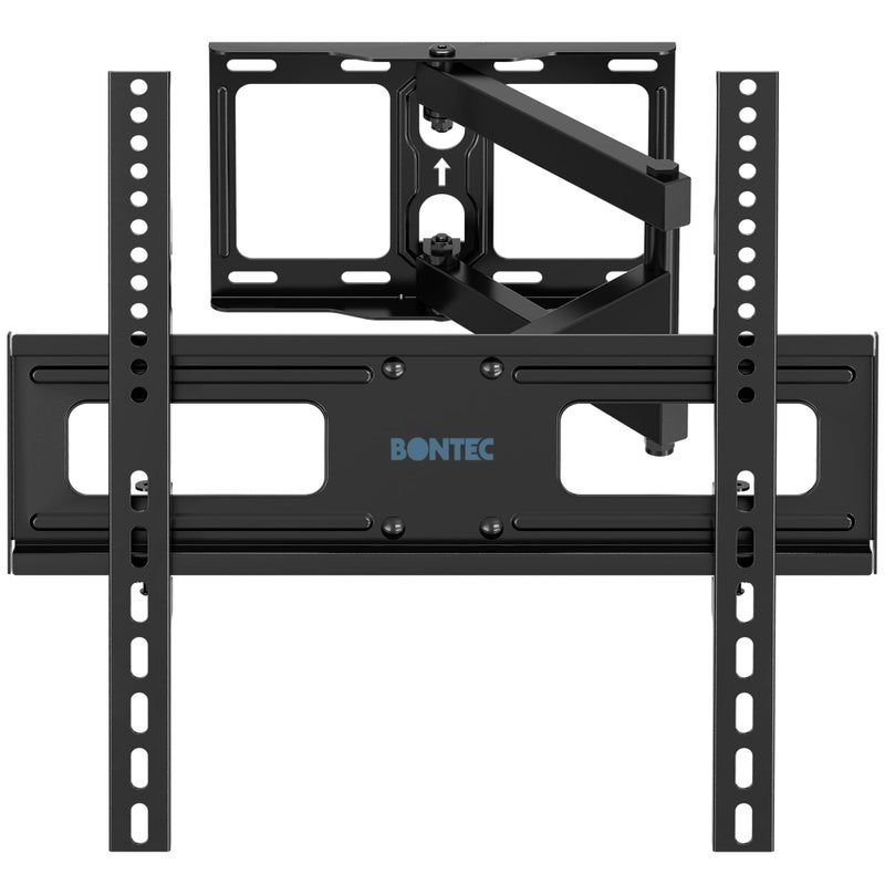 BONTEC حامل تلفاز بونتيك للجدار لتلفزيونات 26-65 بوصة المسطحة والمنحنية، قابل للتدوير والإمالة، حامل تلفاز قابل للتمديد، الحد الأقصى VESA 400 × 400 مم، حتى 45 كجم، مثالي للتثبيت في الزوايا - Image 1