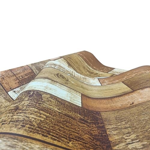 Eurotex Wood Design Wallpaper for Covering Living Room, Bedroom Walls (PVC, Size 21" inch X 33ft, Roll- 57sqft, Dark Multi Color Wooden Stripes) - Image 3