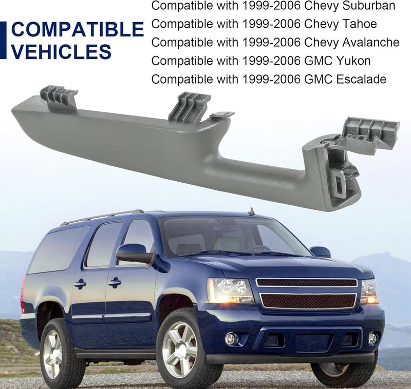 JDMSPEED Driver Left Side Front Door Armrest Handle for 1999-2006 Chevy Suburban/Tahoe/Avalanche GMC Yukon/Escalade - Dark Gray - Image 2