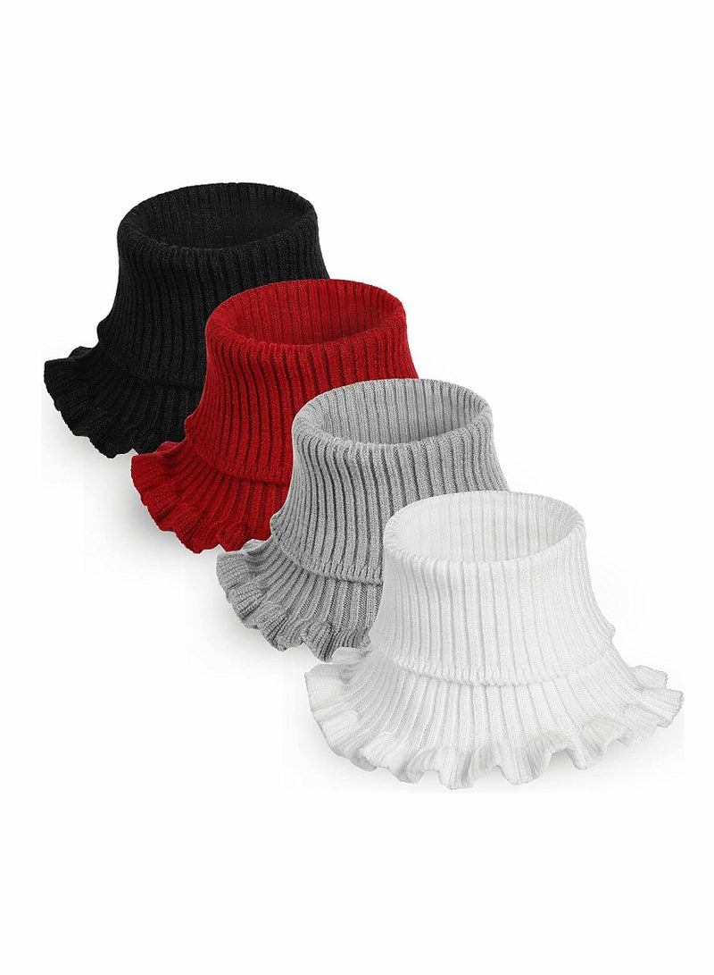 SYOSI 4 Pieces Women Turtleneck Scarf SYOSI Dickey Collar Knitted Detachable Fake Collars Mock High Turtleneck Neck Protector for Women Girl Winter - Image 1