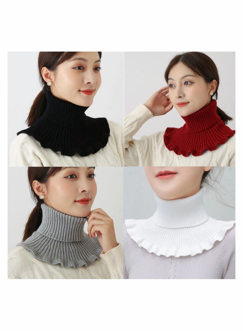 SYOSI 4 Pieces Women Turtleneck Scarf SYOSI Dickey Collar Knitted Detachable Fake Collars Mock High Turtleneck Neck Protector for Women Girl Winter - Image 5