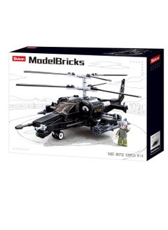 Sluban Sluban - Model Bricks Black Shark Combat Helicopter 330 Pieces - M38-B0752  - Image 1