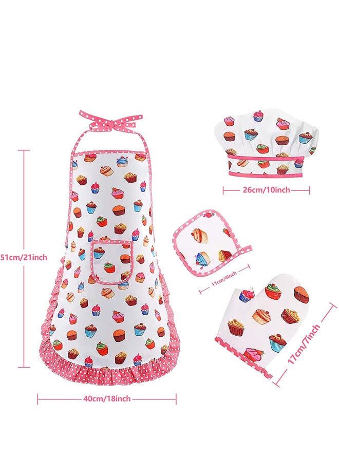 طقم أدوات خبز مئزر مطبخ صغير للأطفال، طقم محاكاة أدوات خبز مئزر كعك صغير