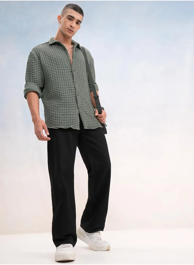 هاي لاندر Highlander Textured Relaxed Fit Shirt