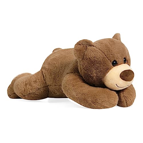 Fiosnow Weighted Stuffed Animals for Adults Brown Bear 35lbs 24 Weighted Plush Animals for Kids Throw Pillow Hugging Toys - Image 1