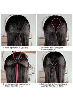 TsMADDTs Topsy Hair Tail Tools Settsmaddts Hair Braiding Set 8 Pcs Topsy Tail Tools 8 Pcs French Centipede Braiders For French Twist Plait Ponytail 10 Pcs Black Hair Ties Bulk  - Image 3