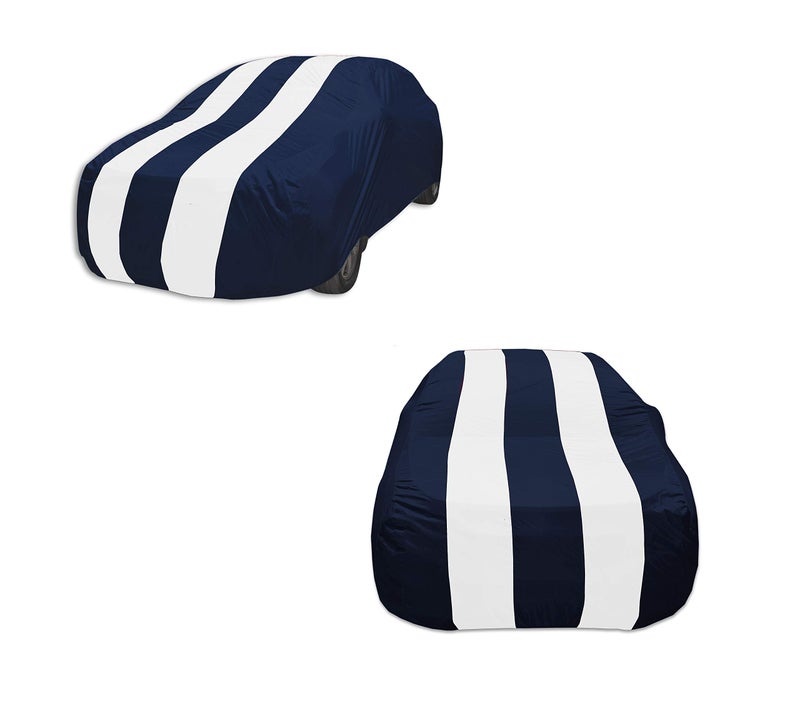 Auto Hub Car Cover Compatible with Maruti 800 with Mirror Pocket, Weather Proof, Triple Stitched, 800 Car Cover- Navy-White - Image 2