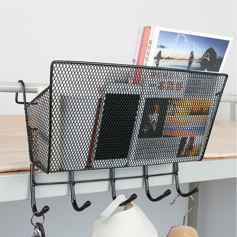 College Students' Dormitory Artifact Upper Bed Bedside Bedside Storage Rack Bedside Dormitory Hanging Basket Hook Female Dormitory - Image 2