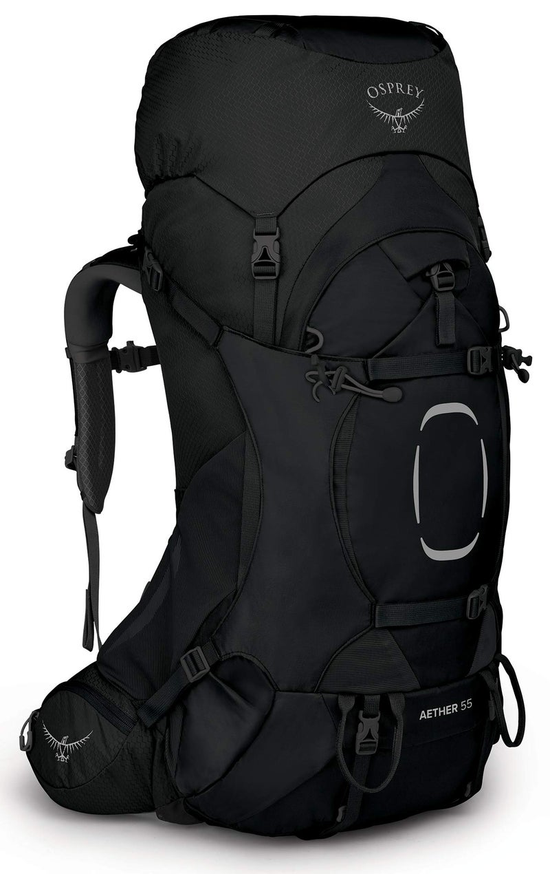 Osprey Aether 55L Men's Backpacking Backpack, Black, S/M - Image 1