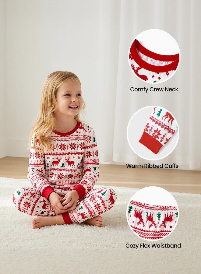 PATPAT Family Christmas Pajamas Matching Sets Reindeer and Snowflake Patterned Sleepwear Xmas Holiday PJS Set Kids 8-9 Years - Image 5