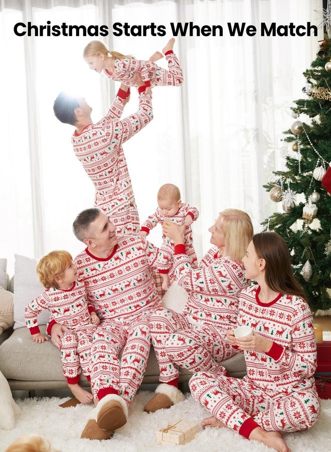 PATPAT Family Christmas Pajamas Matching Sets Reindeer and Snowflake Patterned Sleepwear Xmas Holiday PJS Set Kids 8-9 Years - Image 4