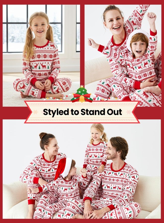 PATPAT Family Christmas Pajamas Matching Sets Reindeer and Snowflake Patterned Sleepwear Xmas Holiday PJS Set Kids 8-9 Years - Image 2