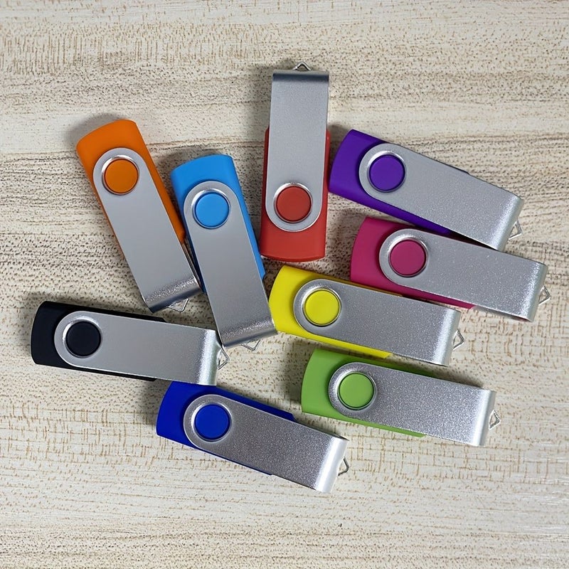 Dark Blue 128MB Custom Laser Logo Portable USB Drives With Rotating Silvery Clips Set Of 10 - Image 5