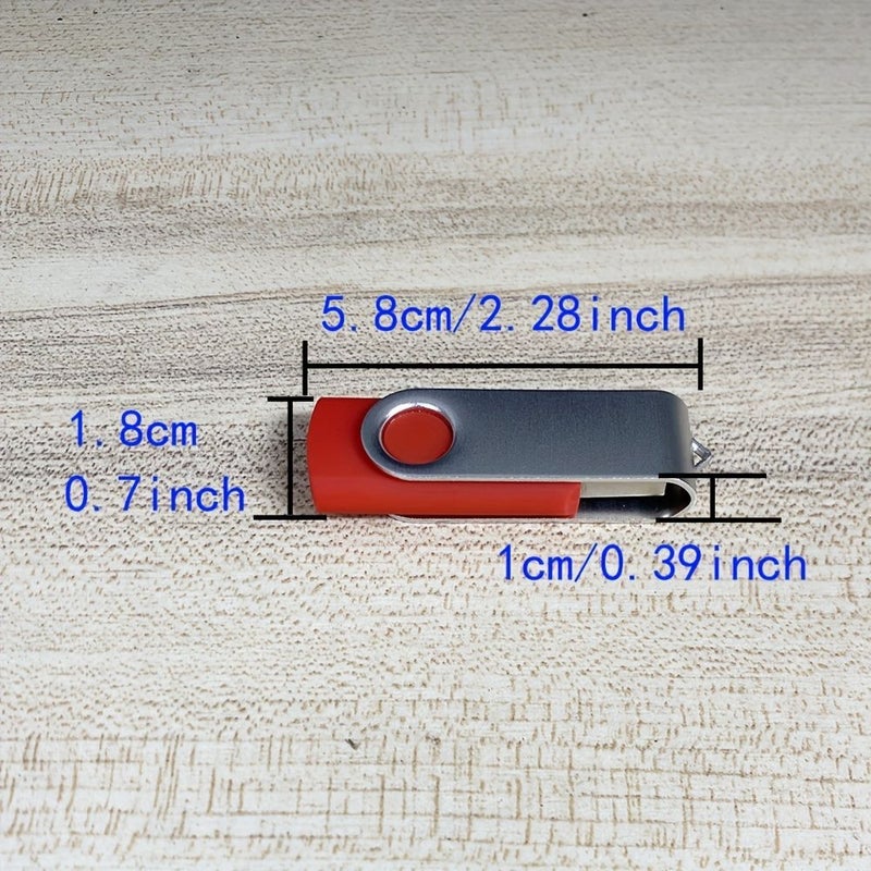 Dark Blue 128MB Custom Laser Logo Portable USB Drives With Rotating Silvery Clips Set Of 10 - Image 2