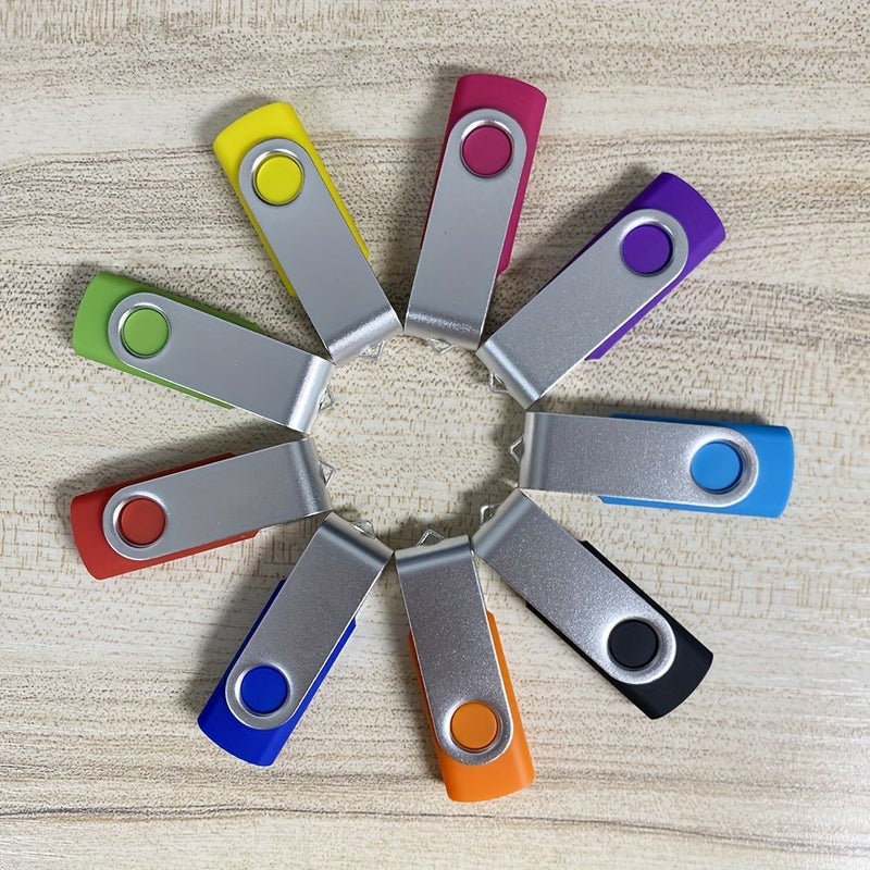 Dark Blue 128MB Custom Laser Logo Portable USB Drives With Rotating Silvery Clips Set Of 10 - Image 4