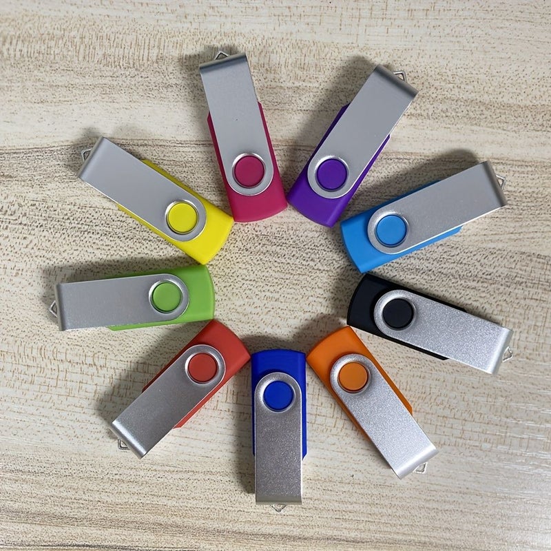 Dark Blue 128MB Custom Laser Logo Portable USB Drives With Rotating Silvery Clips Set Of 10 - Image 3