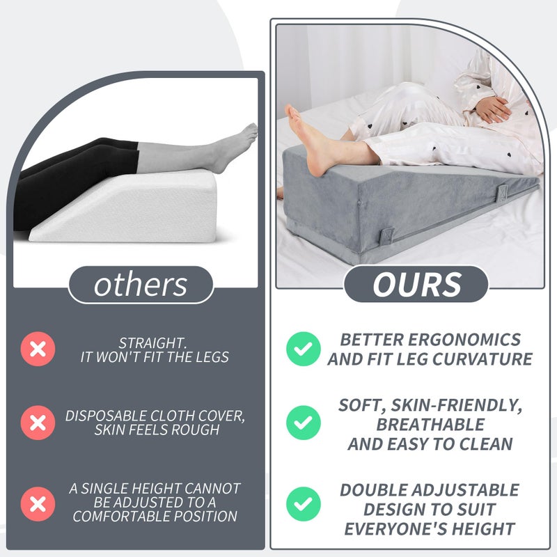 ROYALAY Leg Elevation Pillows for After Surgery, Adjustable Height Knee Surgery Recovery Equipment, Knee Replacement Recovery Aids for Hip Ankle Pain Relief Patent Pending, Single Leg - Image 5