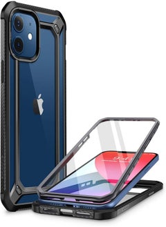 SupCase Supcase unicorn beetle exo pro series case for iphone 12 mini (2020 release) 5.4 inch, with built-in screen protector premium hybrid protective clear bumper case (black) 