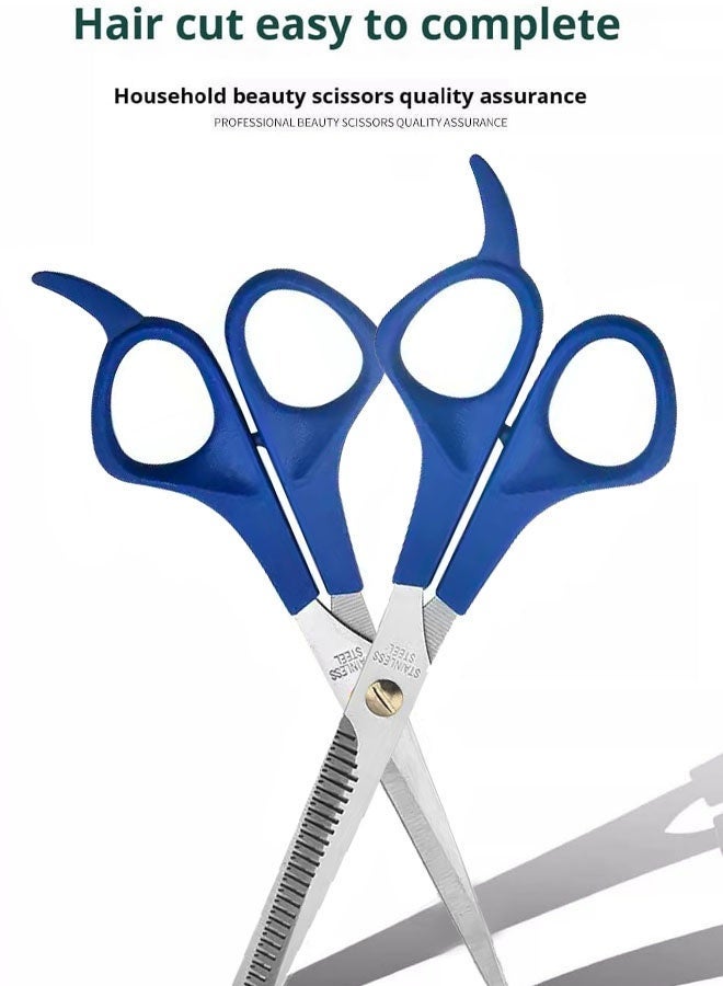 3 Pack Hair Scissors for all Hair Types, Hair Cutting Scissors & Thinning Shear Set with Comb Set, Suitable for Hairdressers, Barbers, Professionals, Personal Use - Blue - Image 3