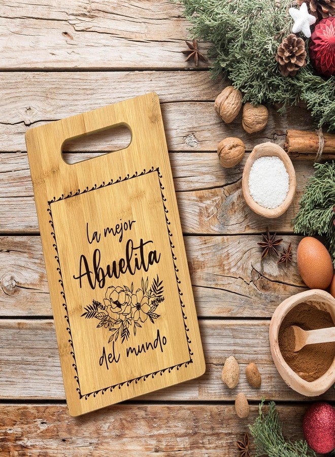 FONDCANYON Abuela Gifts, La Mejor Abuelita Spanish Grandma Bamboo Cutting Board Decor, Latino Best Grandma Birthday Christmas Mother's Day Gift - Image 2