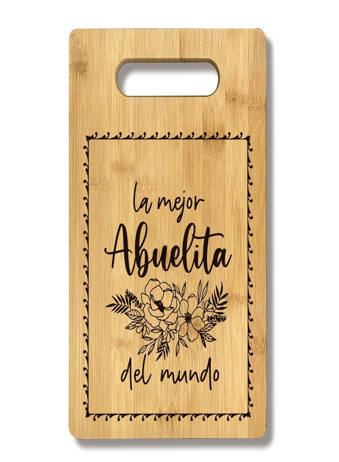 FONDCANYON Abuela Gifts, La Mejor Abuelita Spanish Grandma Bamboo Cutting Board Decor, Latino Best Grandma Birthday Christmas Mother's Day Gift - Image 1