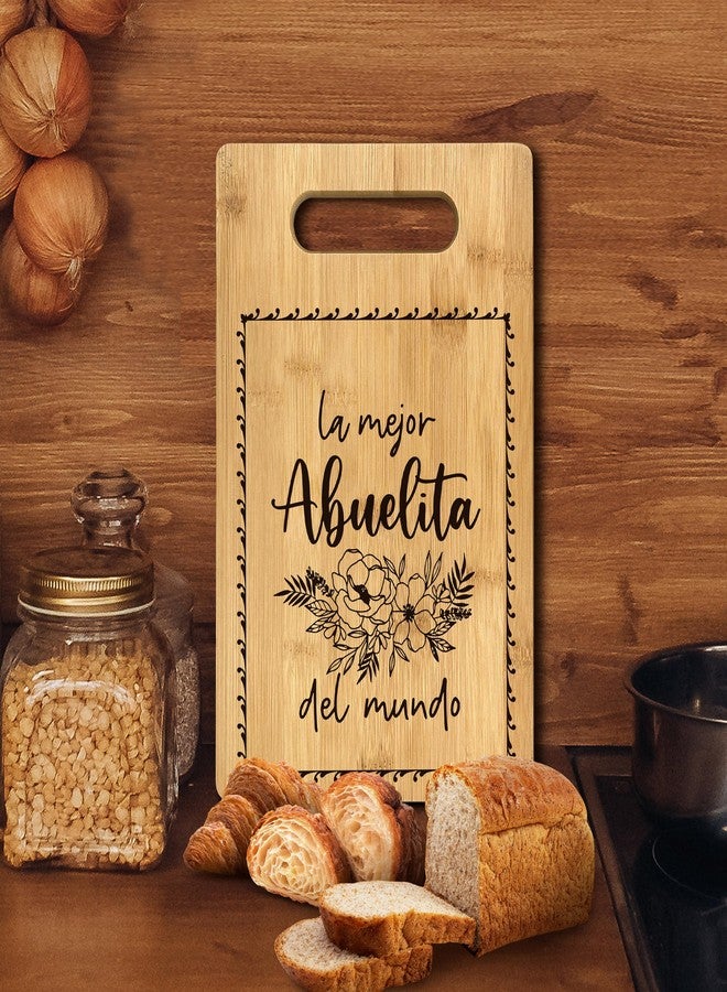 FONDCANYON Abuela Gifts, La Mejor Abuelita Spanish Grandma Bamboo Cutting Board Decor, Latino Best Grandma Birthday Christmas Mother's Day Gift - Image 5