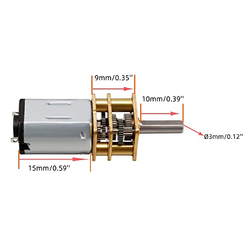 CHANCS Variable Speed Motor 12V N20 DC 3000RPM Gearbox Micro Electric Motor with Torque Geared for Electronic Toys Mechanical Arms - Image 3