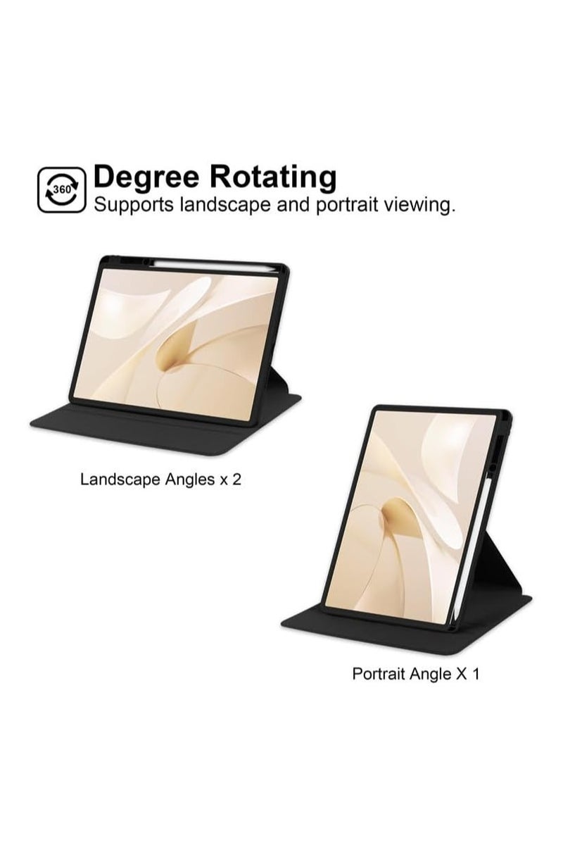 VKL Compatible with Honor Pad GT 2 Pro 12.5 inch 2025 Case with Pen Holder, 360 Degree Swivel Stand Folio Flip Smart Tablet Cover with Auto Sleep/Wake (Black) - Image 3