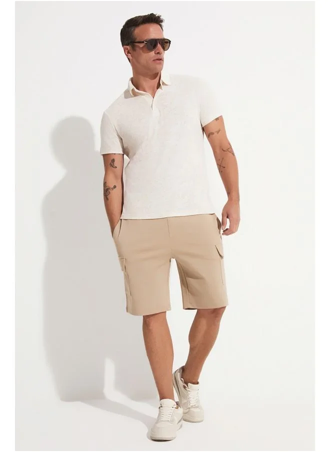 JUNE June Men Cargo Pocket Short Beige