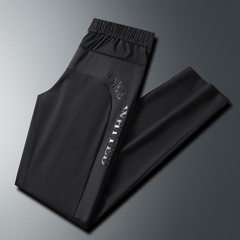 Factory Popular Printed Ice Silk Pants Summer Quick-Drying Breathable Live Sports Outdoor Youth Casual Pants Straight Drawstring - Image 4