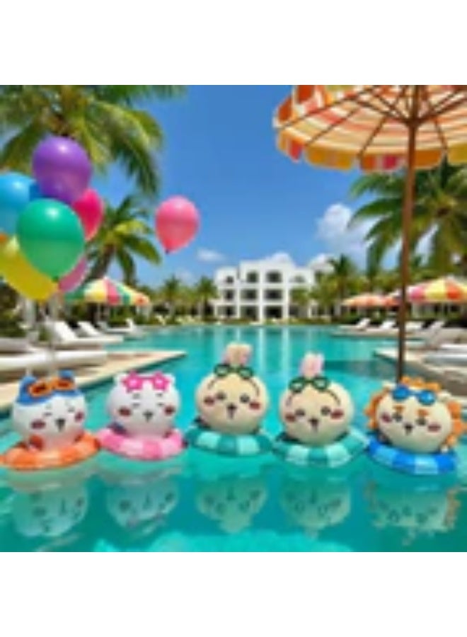 MINISO x Chiikawa Summer Party Swim Ring Collection Plush Pendant Keychain, 1 Piece, Soft Character Bag Charm, Collectible Accessory and Gift - Image 2