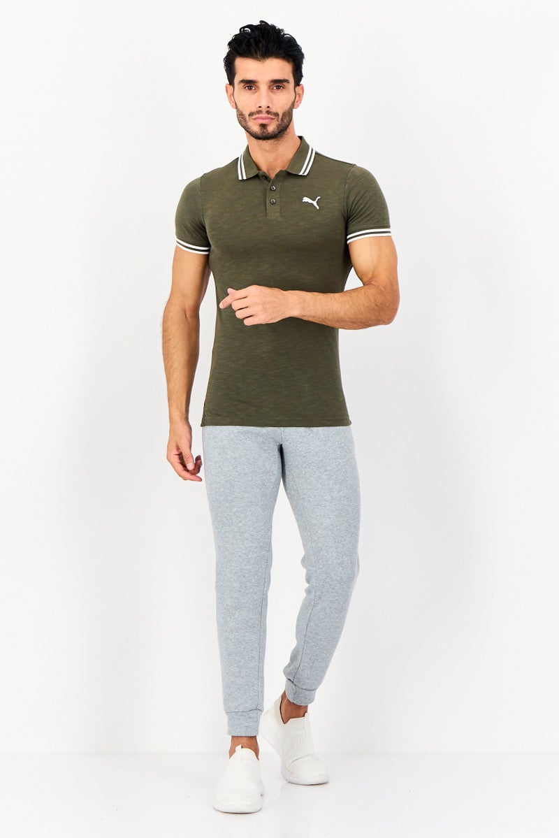 PUMA Men Slim Fit Embroidered Logo Short Sleeves Outdoor Polo Shirt, Olive - Image 4