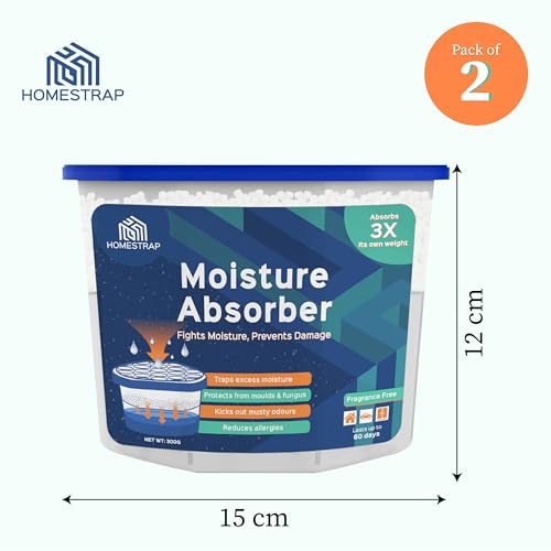 Homestrap Moisture Absorber Box 600ml (Pack of 2) | Dehumidifier Humidity Absorber For Wardrobe, Drawers, Room And Car |Fight against Moisture, Mould, Fungus (Classic|Box) - Image 2