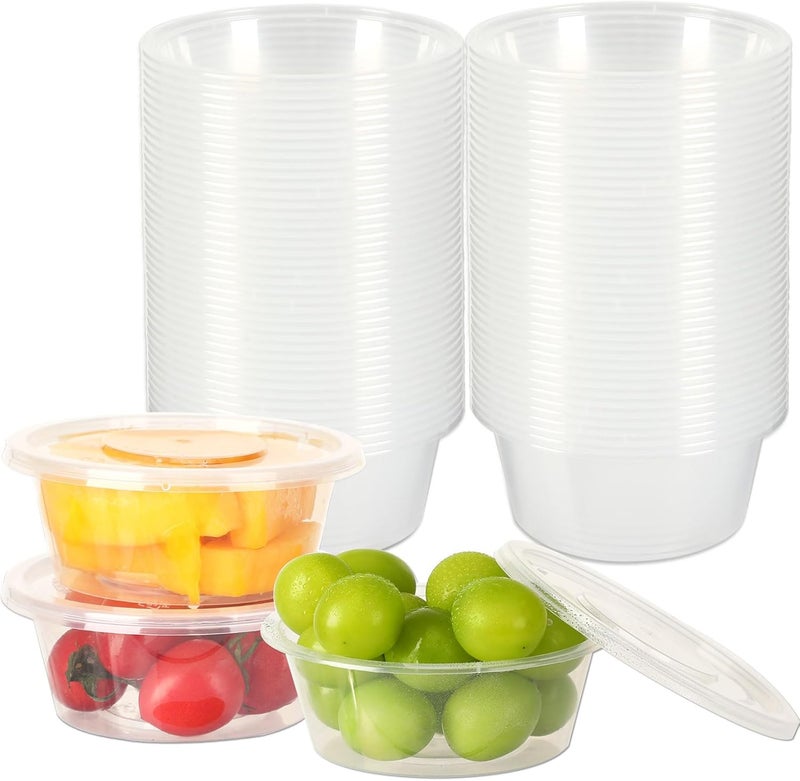Augshy 40 Pack 6oz Slime Containers with Lids, Jello Shot Cups Condiment Containers Plastic Portion Cups with Lids for Salad Dressing Food Storage Containers - Image 1