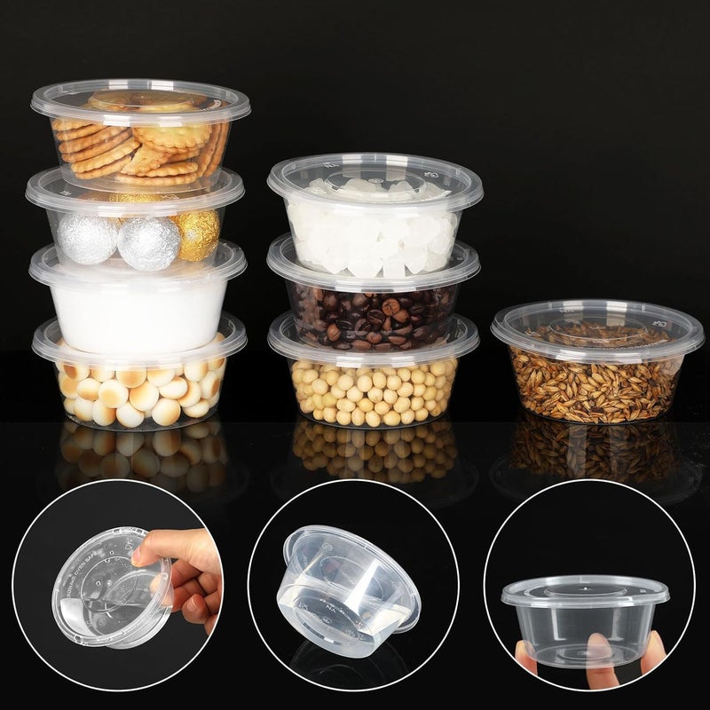 Augshy 40 Pack 6oz Slime Containers with Lids, Jello Shot Cups Condiment Containers Plastic Portion Cups with Lids for Salad Dressing Food Storage Containers - Image 3