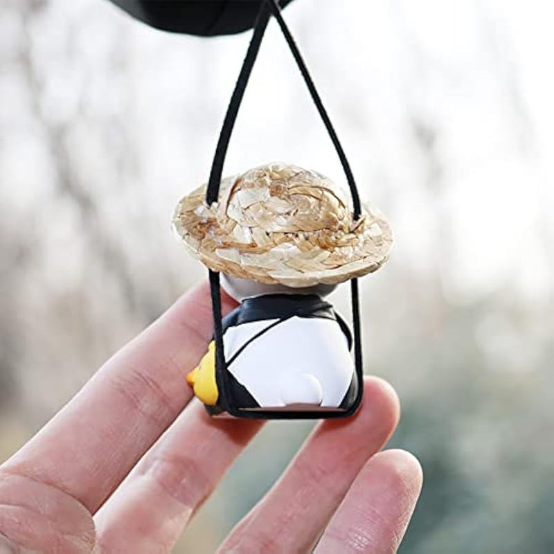 Cute Swinging Panda Car Mirror Hanging Accessories Fun Interior Rearview Mirrors Decorations (Hat Panda) - Image 4