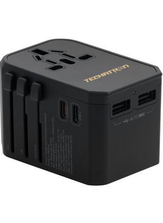 45W GAN Charger 5-in-1 Universal Travel Adapter (Type C/G/A/I) for US/AU/UK/EU | 2 USB-A, 2 USB-C, 1 AC Socket | European Travel Plug Adapter | International Power Adapter | Black - pzsku/ZD506773D75143A43B660Z/45/_/1732864646/05f5d32d-fb45-477b-8cd1-f0b80b757f93
