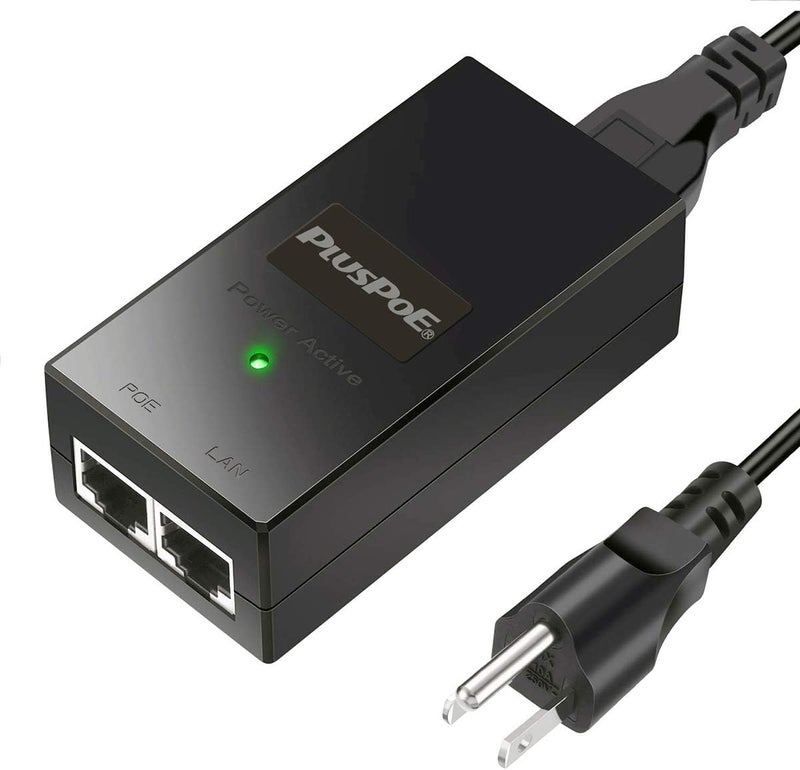 PLUSPOE 24V Gigabit Passive PoE Injector Adapter 24W for Ubiquiti and Mikroik 24 Volt PoE Devices, Replacement for Ubiquiti POE-24-24W-G, POE-24-12W-G, TP-Link TL-PoE2412G - Image 1
