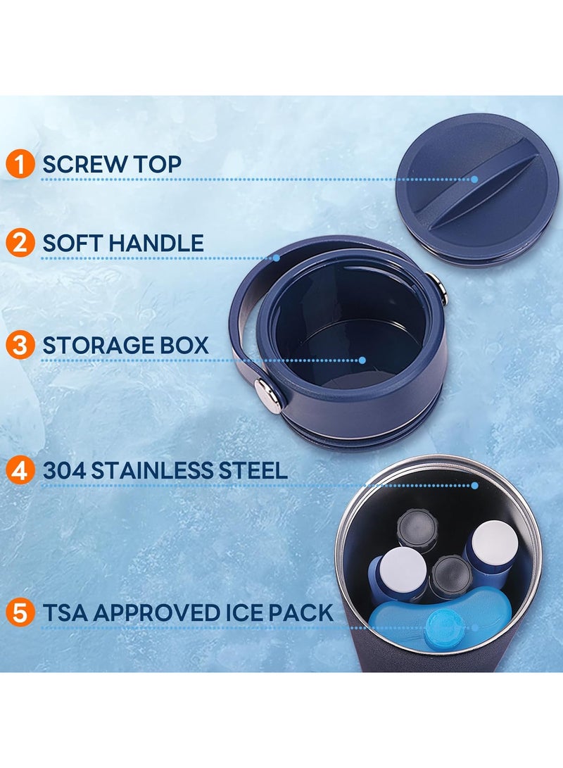 Leng Ke Stainless Steel Insulin Cooler Travel Case with TSA-Approved Ice Pack - Medication Refrigerated Box for Diabetic Supplies, Insulin Pens and Pills - Image 2