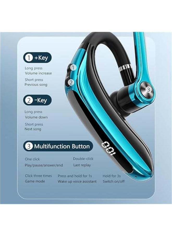 Generic - Trucker Bluetooth Headset Wireless Bluetooth Earpiece with Microphone ENC Long Battery Life Waterproof Earpiece Hands Free Headset Cell Phone Ear Pieces for Office Business Driving Work HD Phone Calls - Image 1