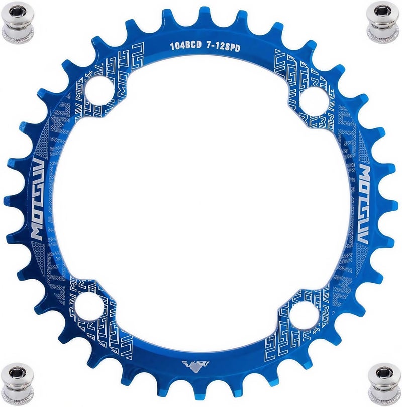 YBEKI Pro-Grade 104BCD Chainring (30-52T) CNC 7075-T6 Aluminum Narrow-Wide MTB/Road Round Oval Bike Chainwheel | Shimano/SRAM 8-11 Speed Compatible | 573MPa Strength(Black/Red/Blue) - Image 1