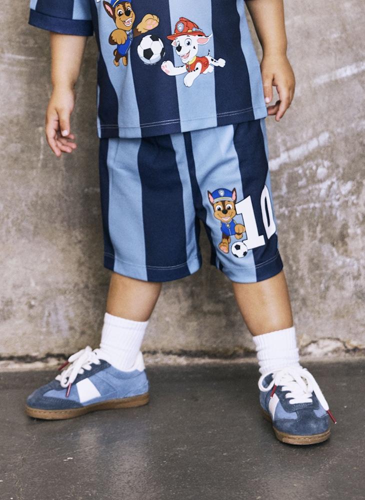 NAME IT Kids Nmmjakari Paw Poly Stripe Shorts  - Image 1