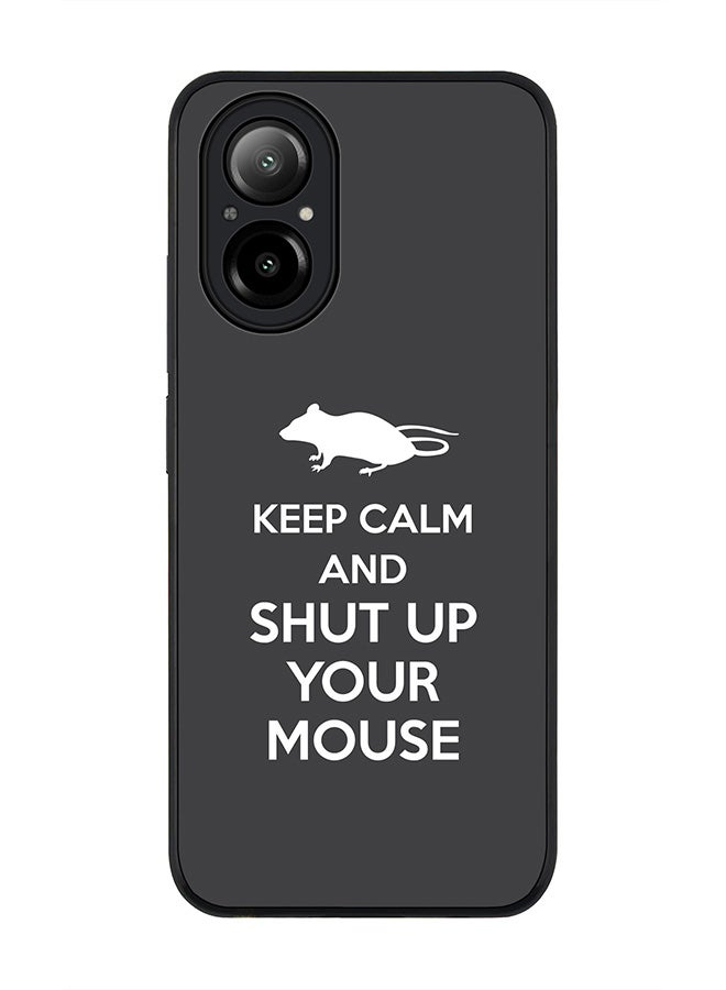 Stylizedd Rugged Black Edge Case for Realme C67 4G, Slim fit Soft Case Flexible Rubber Edges Anti Drop TPU Gel Thin Cover -  Shut Up Your Mouse - Image 1