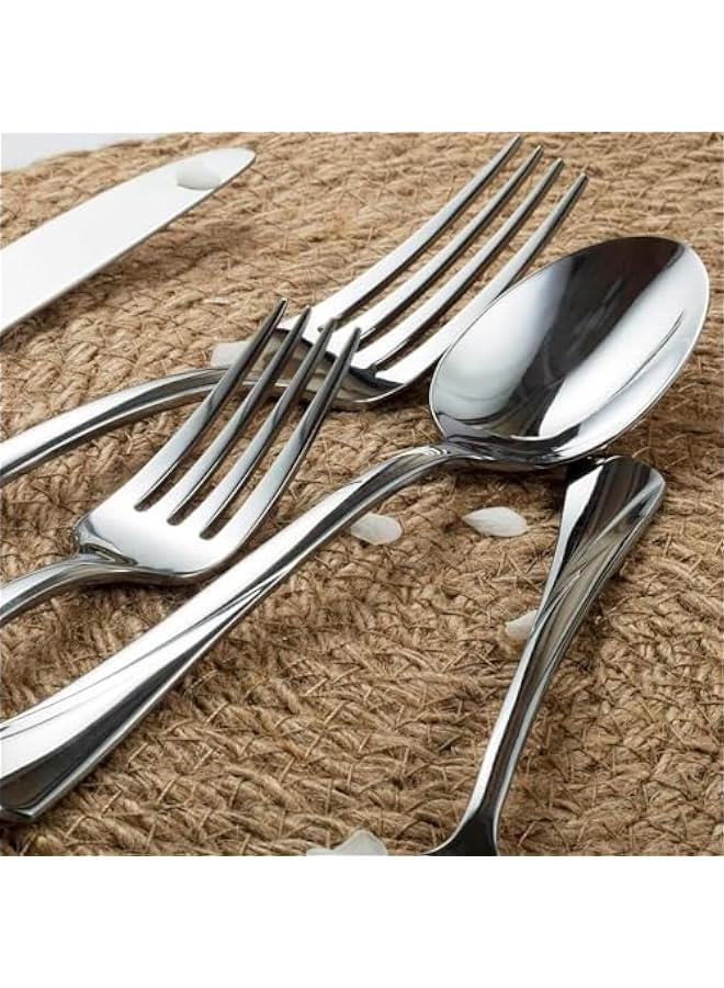 HOOKOR 20-Piece Silverware Set Stainless Steel Flatware Set,Service for 4,Mirror Polished Cutlery Set,Dishwasher Safe (Silver) - Image 5