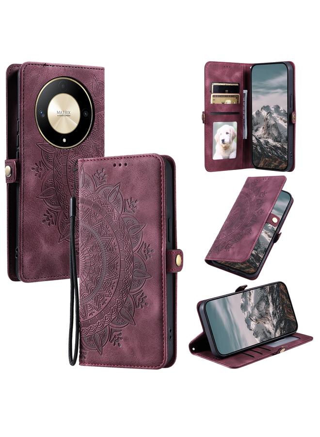 Zaboon Case For Honor X9b Skin Feel Totem Embossed Leather Phone Case - Image 1