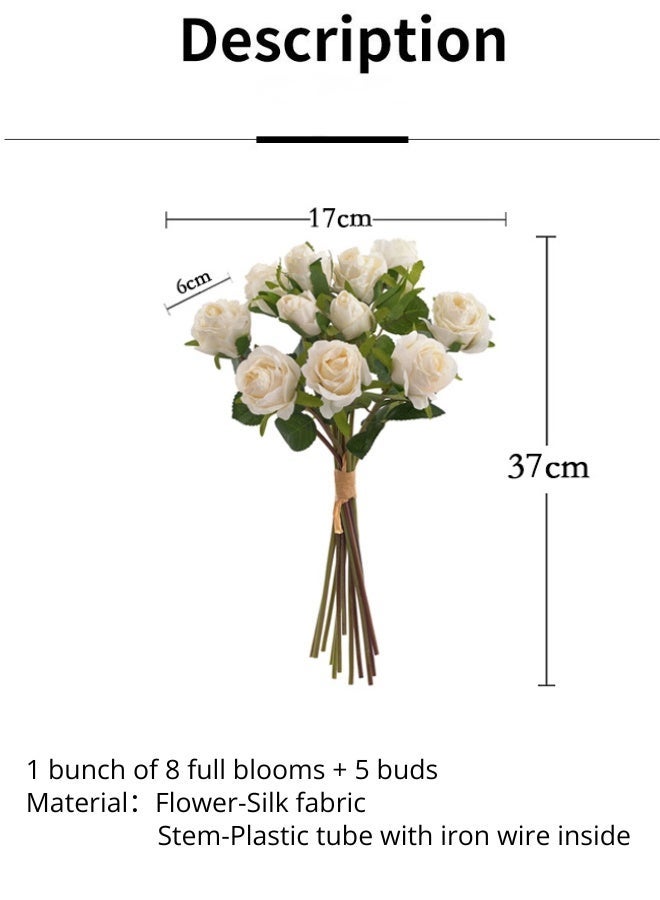 13pcs Lifelike Burnt Edge Roses,Silk flower rose,Preserved Everlasting Flowers,Luxury Vintage Decorative Flower Bouquet,for Wedding, Home Decor, Living Room, Gift,Photography Prop - Image 4