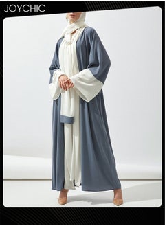 Joychic Women Chiffon Abaya Muslim Prayer Clothes Islamic Maxi Kaftan Elegant Loose Cardigan Islamic Kaftan  - Image 1